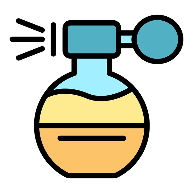 Icono de spray para el cabello rizado Contorno Icono de vector de spray para el cabello rizado para diseño web aislado en color plano de fondo blanco
