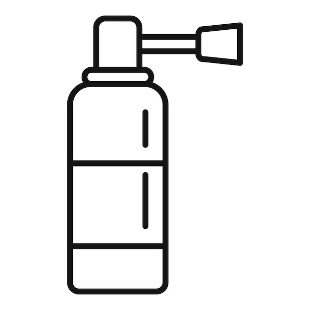 El icono del spray médico antiviral describe el vector de la dosis de las personas