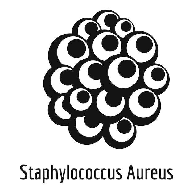Icono de Staphylococcus aureus Ilustración simple del icono de vector de Staphylococcus aureus para web