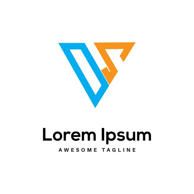Icono de stock de diseño de logotipo de letra DS gratis
