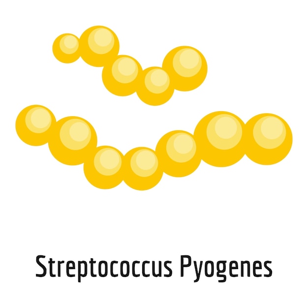 Icono de Streptococcus pyogenes Ilustración de dibujos animados de icono de vector de Streptococcus pyogenes para web