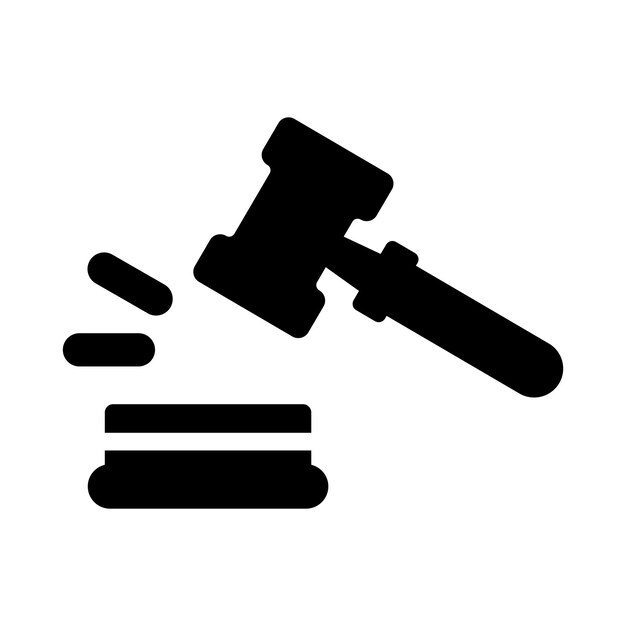 El icono de la subasta del martillo