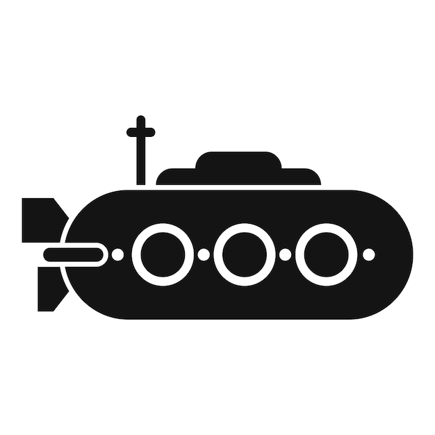Vector icono submarino del ejército vector simple barco marino juguete marino
