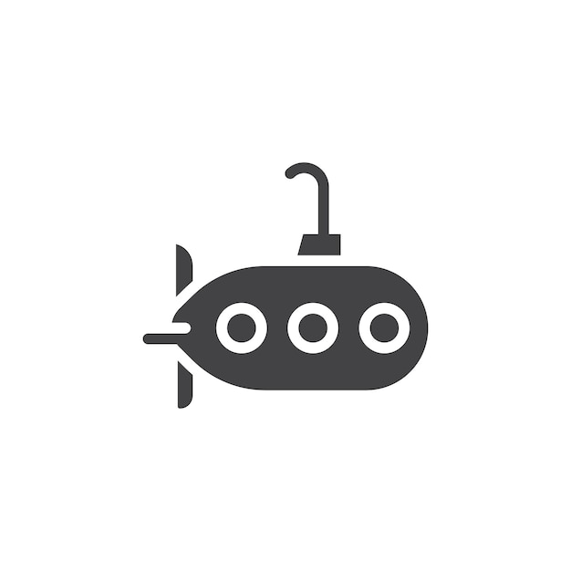 Icono de submarino Símbolo plano de línea delgada simple