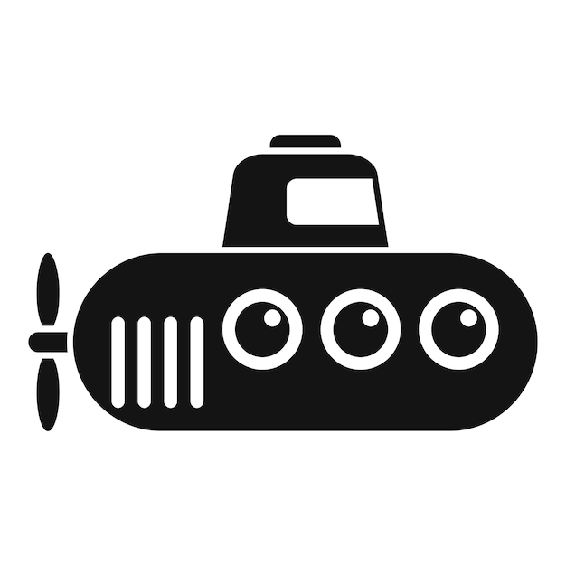 Icono submarino vector simple Barco submarino Barco marino