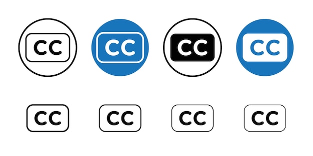 Icono de subtítulo cerrado Colección de arte de líneas delgadas