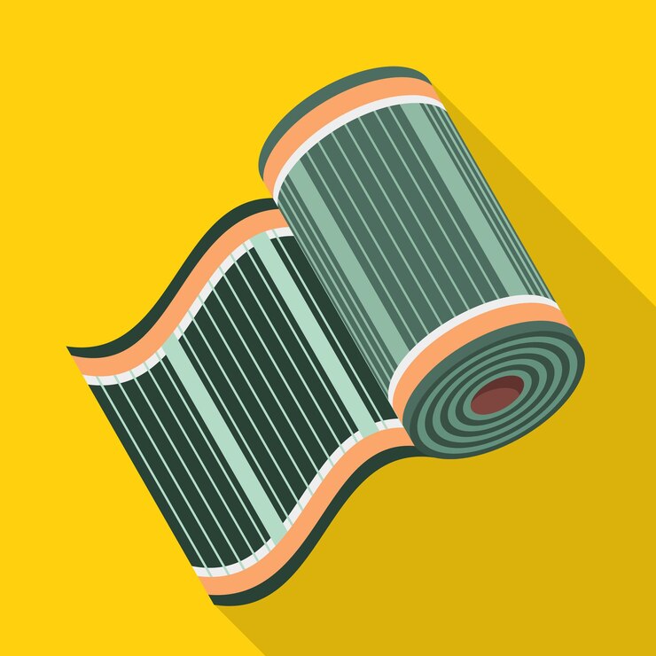 Vector icono de suelo de calentador enrollado ilustración plana de icono de vector de suelo de calentador enrollado para diseño web