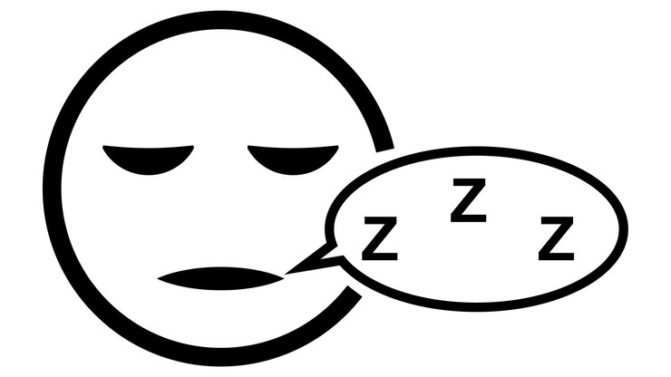 Vector icono de sueño, bozal para dormir con los ojos cerrados huele ronca zzz