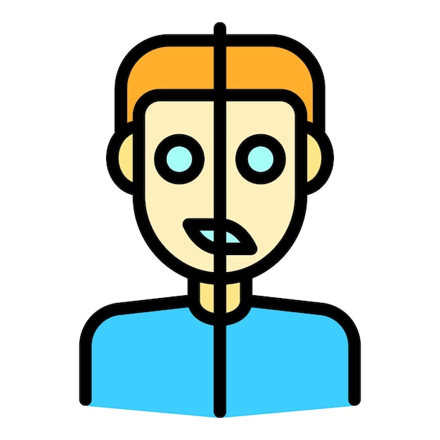 Icono de sufrimiento bipolar Contorno de dolor bipolar vector Icono de color plano aislado