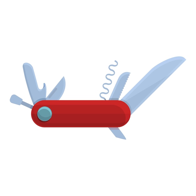 Icono suizo multiherramienta Caricatura de icono de vector suizo multiherramienta para diseño web aislado sobre fondo blanco