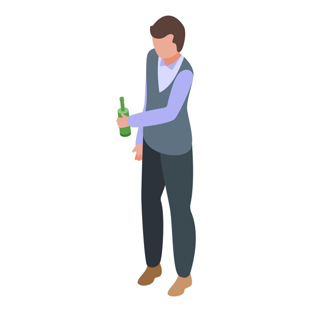 Icono de sumiller vector isométrico Bebida de vino Bodega de uva