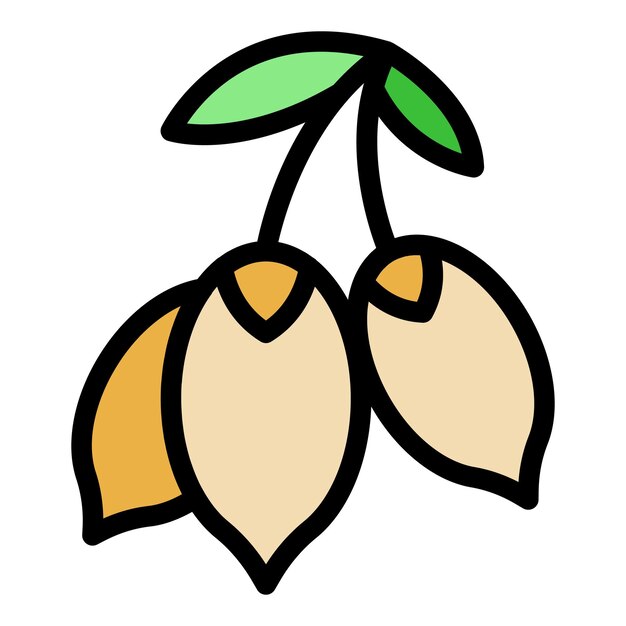El icono del superalimento antioxidante Contorno del icono del vector del superalemento antioxidante Color plano aislado