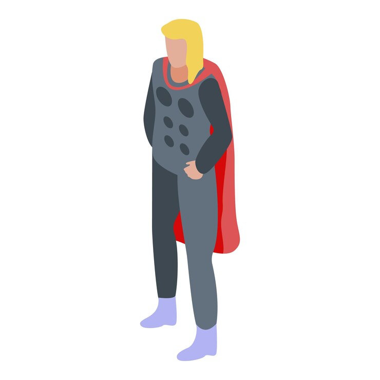 Vector icono de superhéroe thor isométrico del icono de vector de superhéroe thor para diseño web aislado sobre fondo blanco