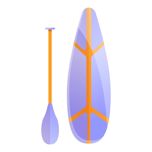 Icono de surf sup largo Caricatura de icono de vector de surf sup largo para diseño web aislado sobre fondo blanco