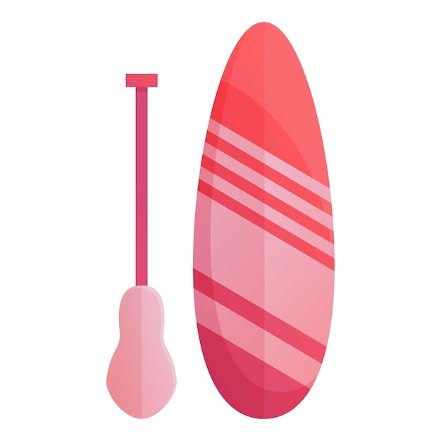 Icono de surf sup rojo Caricatura de icono de vector de surf sup rojo para diseño web aislado sobre fondo blanco