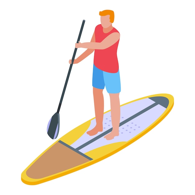 Icono de surfista de verano Isométrico del icono de vector de surfista de verano para diseño web aislado sobre fondo blanco