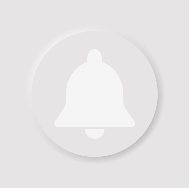 Icono de suscripción. Icono de campana en estilo de neumorfismo. Ilustración vectorial