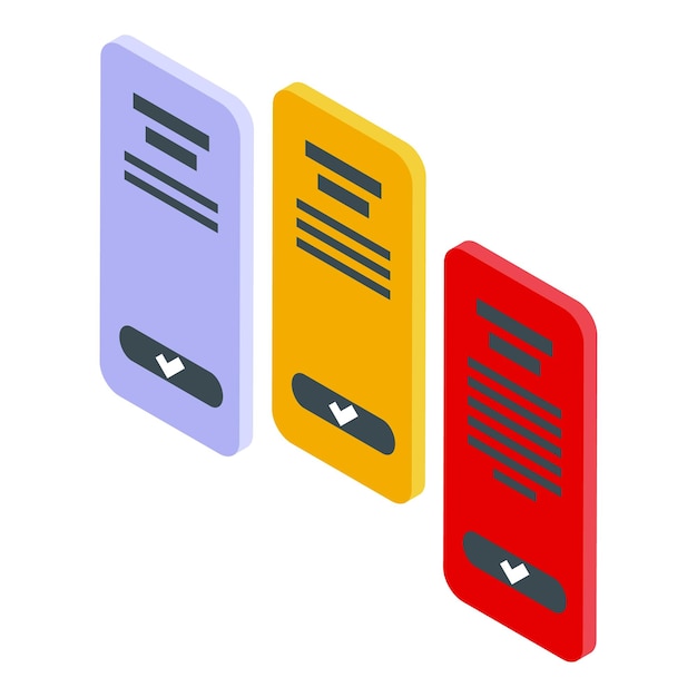 Icono de suscripción Isométrica del icono de vector de suscripción para diseño web aislado sobre fondo blanco