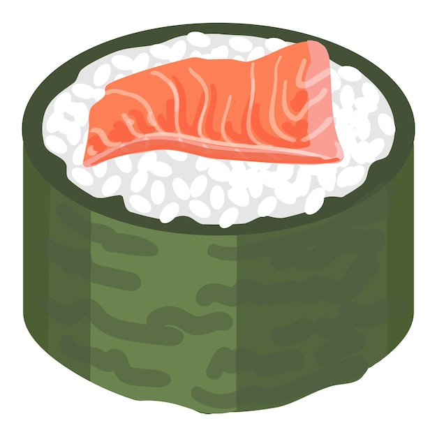 Icono de sushi asiático vector de dibujos animados rollo comida plato de caviar