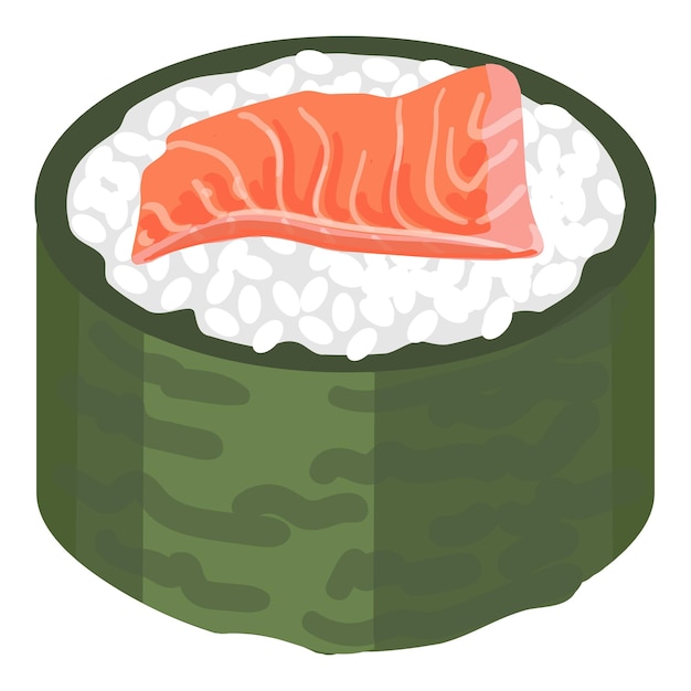 Vector icono de sushi asiático vector de dibujos animados rollo comida plato de caviar