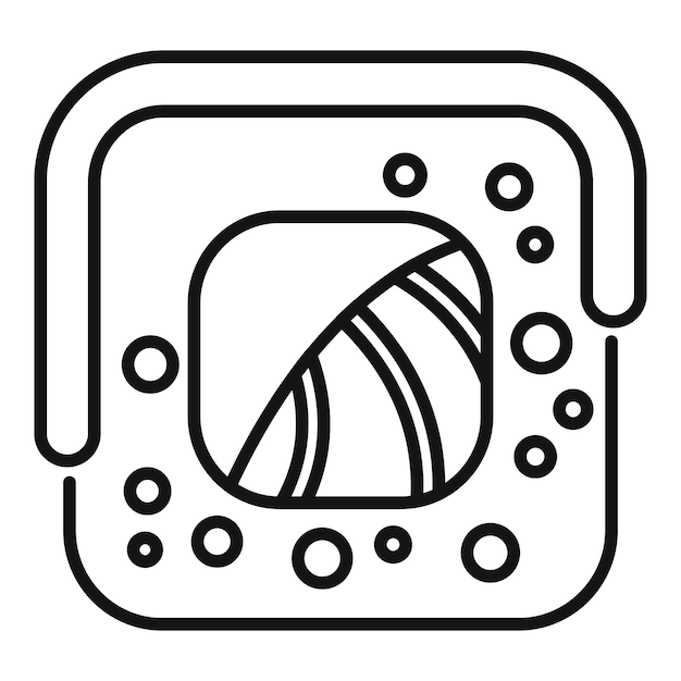 Icono de sushi cuadrado que representa la cultura alimentaria y la cocina japonesa