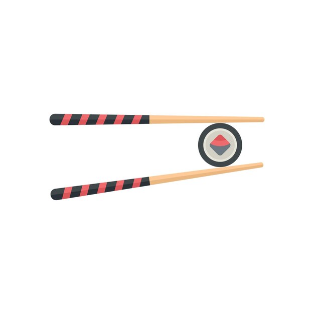 Icono de sushi vector plano comida japonesa Sashimi japonés aislado