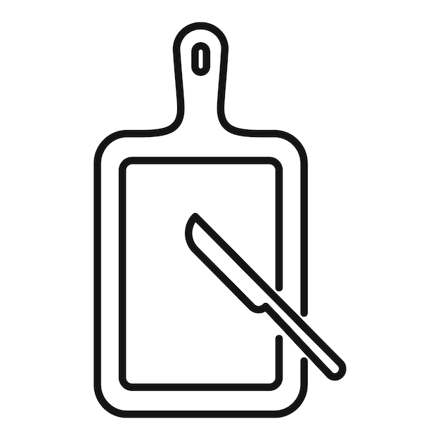 Icono de tabla de cortar Icono de vector de tabla de cortar de esquema para diseño web aislado sobre fondo blanco