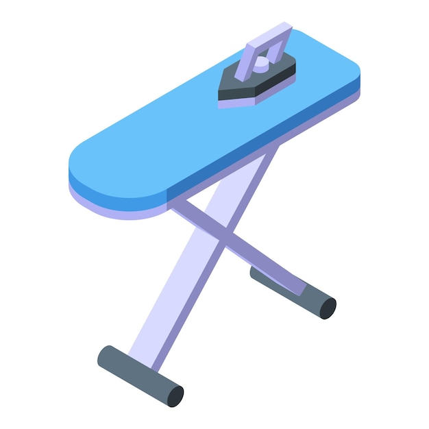 Icono de tabla de planchar vector isométrico Servicio de trabajo Vapor pesado