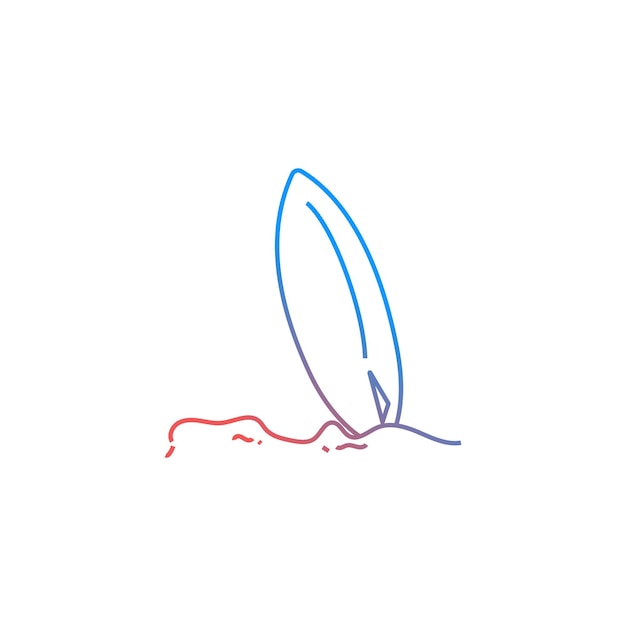 Icono de tabla de surf degradado sobre fondo blanco ilustración vectorial EPS 10