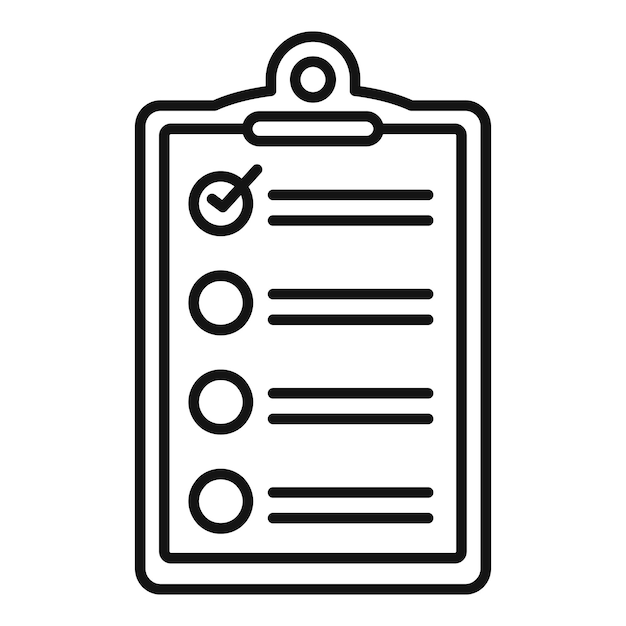 Icono de tablero de inventario Icono de vector de tablero de inventario de esquema para diseño web aislado sobre fondo blanco