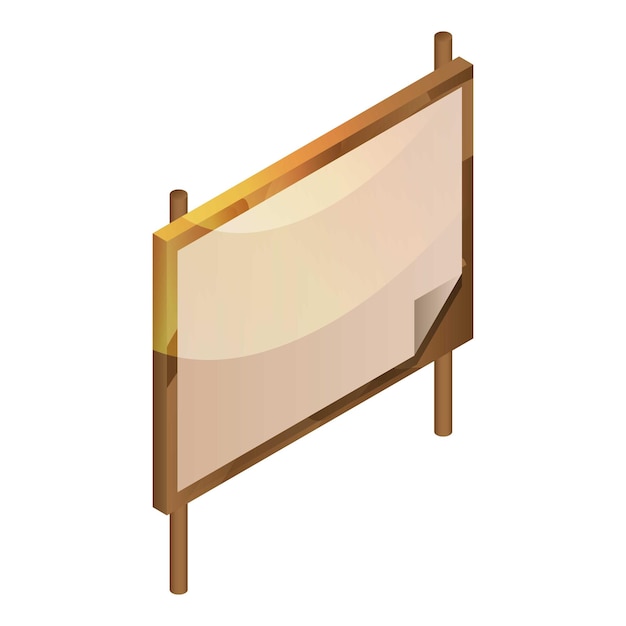 Icono de tablero de madera en blanco isométrico de icono de vector de tablero de madera en blanco para diseño web aislado sobre fondo blanco