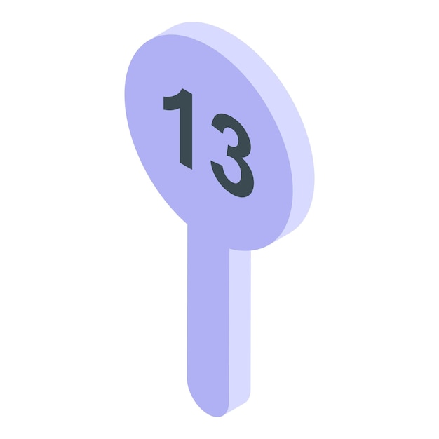 Icono de tablero de números de subasta Isométrico del icono de vector de tablero de números de subasta para diseño web aislado sobre fondo blanco