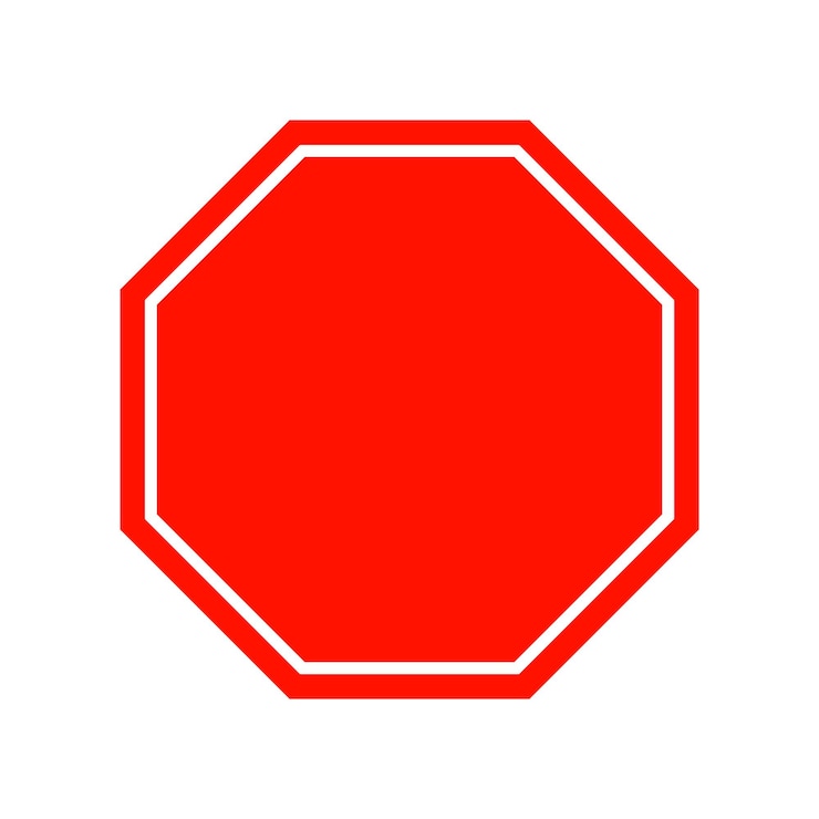 Vector icono tablero señal stop rojo blanco ilustración vectorial aislado