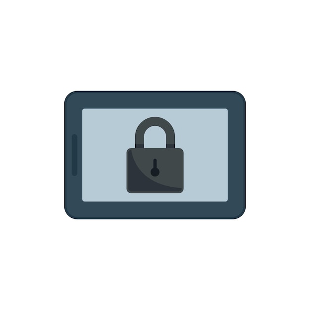 Icono de tableta bloqueada Ilustración plana del icono de vector de tableta bloqueada aislado sobre fondo blanco