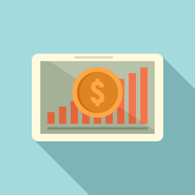 Icono de tableta de crowdfunding Ilustración plana del icono de vector de tableta de crowdfunding para diseño web