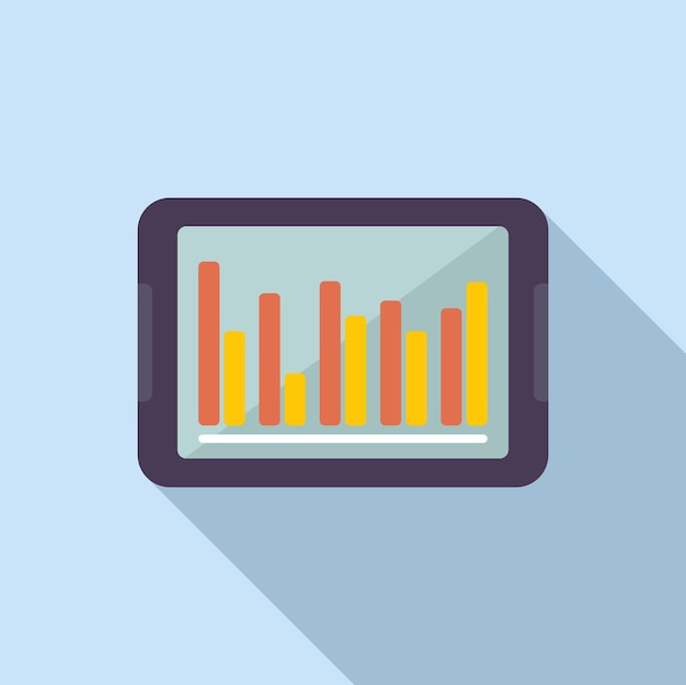 Icono de tableta de finanzas vector plano Informe comercial Archivo financiero