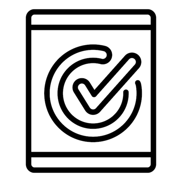 Icono de tableta hecho Contorno icono de vector de tableta hecho para diseño web aislado sobre fondo blanco