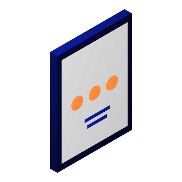 Icono de tableta Isométrica del icono de vector de tableta para diseño web aislado sobre fondo blanco