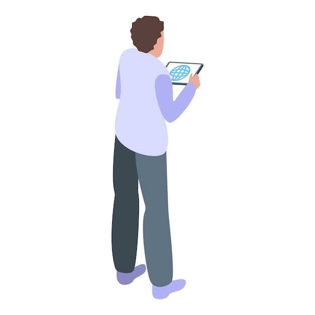 Icono de tableta de zona wifi gratuita Isométrico del icono de vector de tableta de zona wifi gratuita para diseño web aislado sobre fondo blanco
