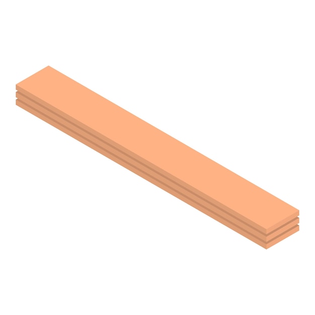 Icono de tablón de madera Isométrico de icono de vector de tablón de madera para diseño web aislado sobre fondo blanco