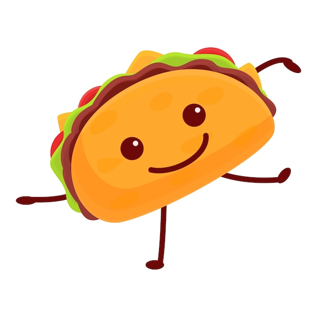 Icono de taco bailando caricatura de icono de vector de taco bailando para diseño web aislado sobre fondo blanco