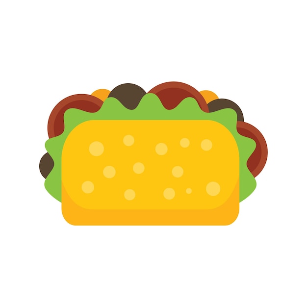 Vector icono de taco de cactus vector plano comida mexicana tacos de carne aislados