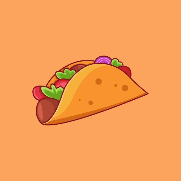 Vector icono de taco colección de comida rápida. icono de comida aislada