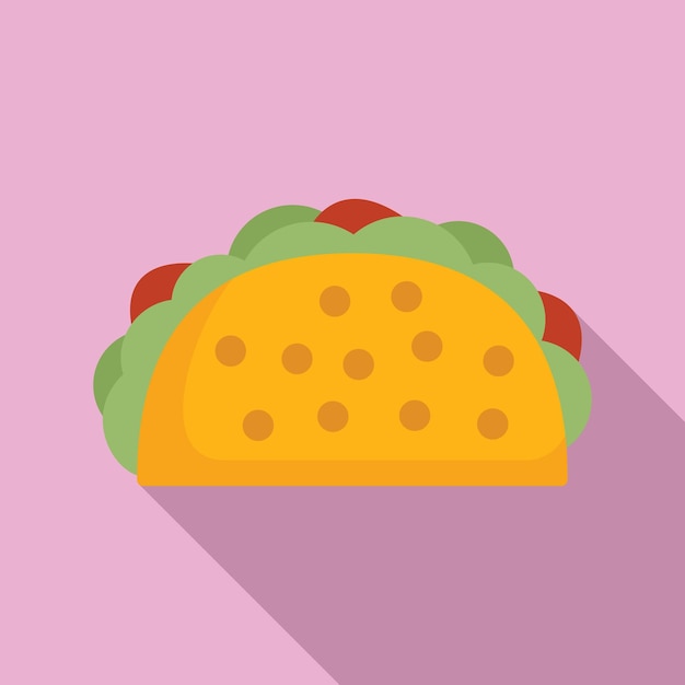 Icono de taco feliz vector plano Menú de tacos comida mexicana