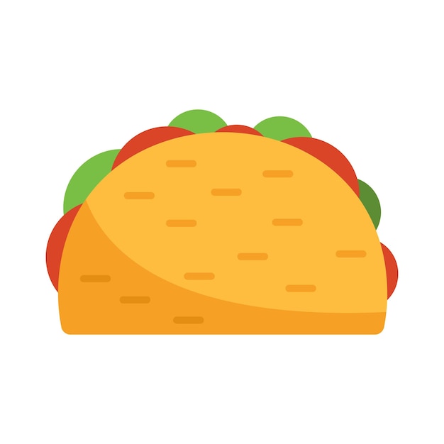 Icono de taco mexicano Ilustración plana del icono de vector de taco mexicano aislado sobre fondo blanco