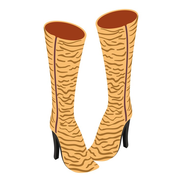 Vector icono de tacones de botas ilustración isométrica del icono de vector de tacones de botas para web