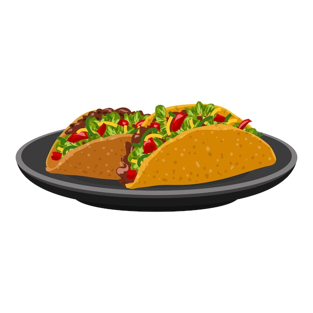 Vector icono de tacos caricatura de tacos icono vectoriales para diseño web aislado sobre fondo blanco