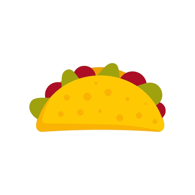 Icono de tacos mexicanos Ilustración plana del icono de vector de tacos mexicanos aislado sobre fondo blanco