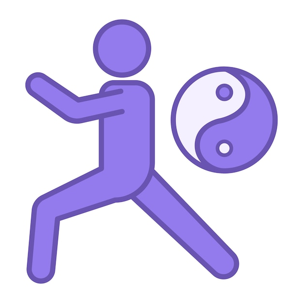 Vector el icono de tai chi de colores