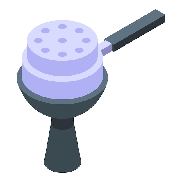 El icono del tallo de Shisha es el vector isométrico de los accesorios de la narguile